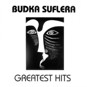 Okładka płyty Budki Suflera "Greatest Hits" zawiera czarno-białą abstrakcjną grafikę
