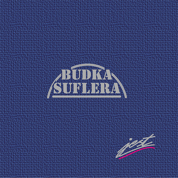 Okładka albumu Budki Suflera "Jest" przedstawiająca logo zespołu na niebieskim tle.